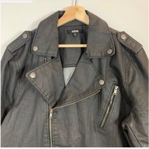 Jackson brand black denim moto / biker jacket (Large)
